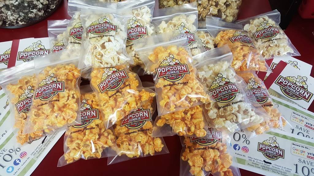 Popcorn Junkie | meal takeaway | 595 W Church St K, Orlando, FL 32805, USA | 4076340042 OR +1 407-634-0042