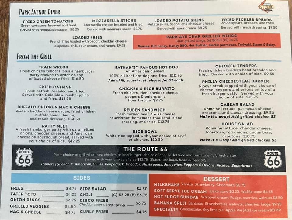 Park Avenue Diner | restaurant | 101 N Trenton St, Ruston, LA 71270, USA | 3185147870 OR +1 318-514-7870