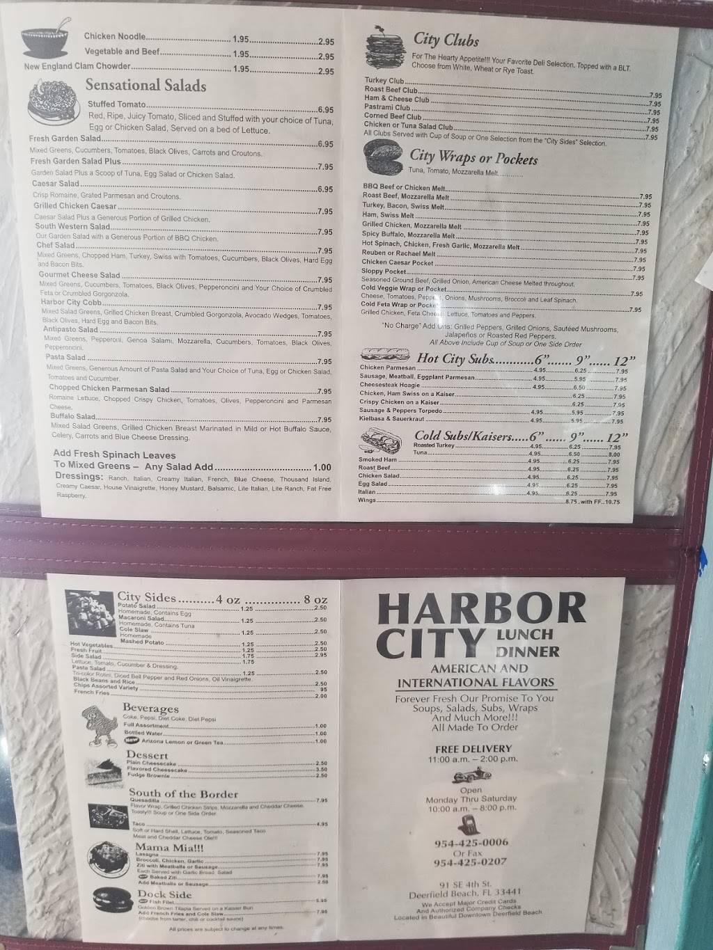 Harbor City Lunch | meal takeaway | 91 SE 4th St, Deerfield Beach, FL 33441, USA | 9544250006 OR +1 954-425-0006