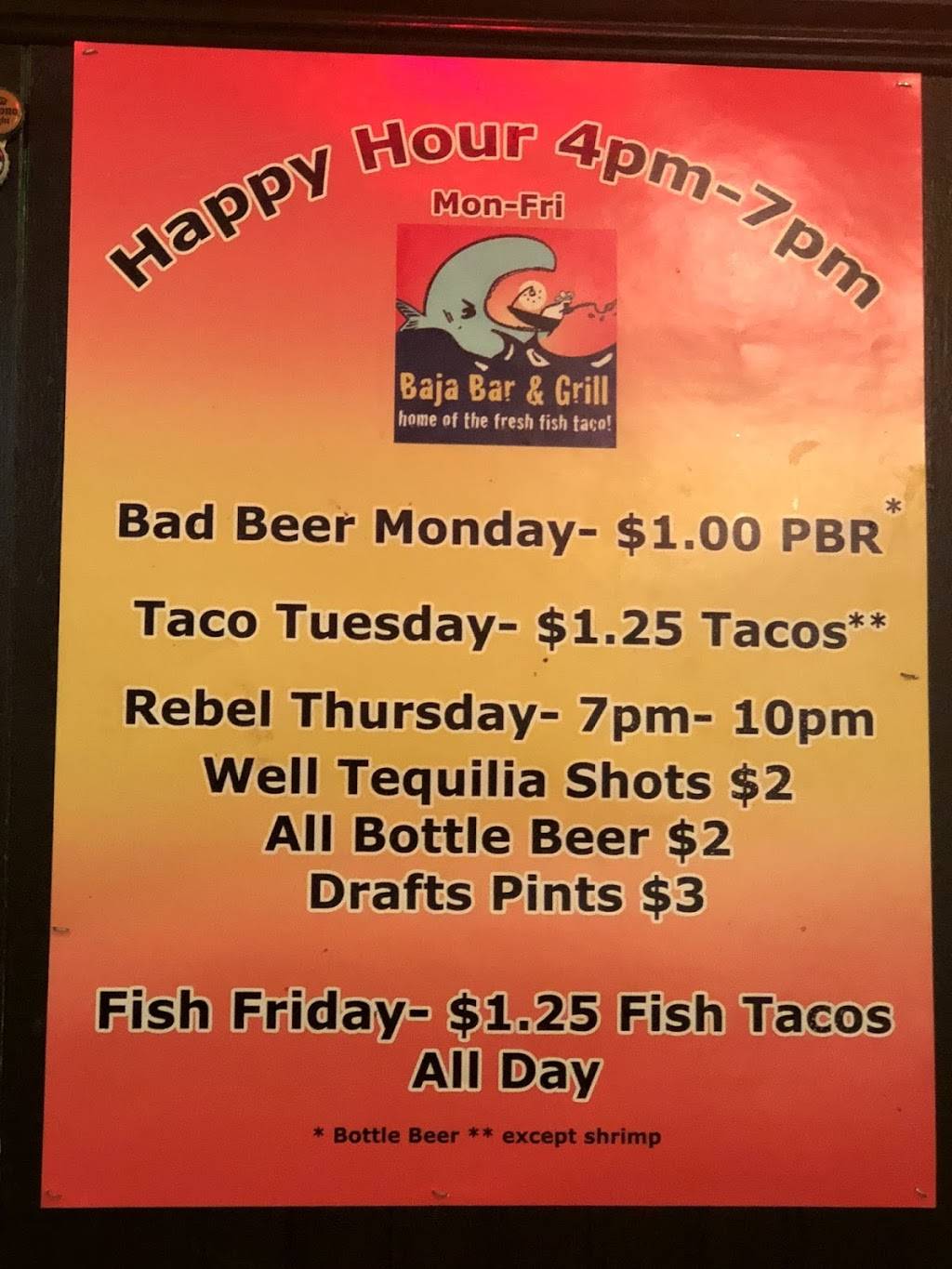 Baja Bar & Grill | restaurant | 4755 S Maryland Pkwy, Las Vegas, NV 89119, USA | 7027368830 OR +1 702-736-8830