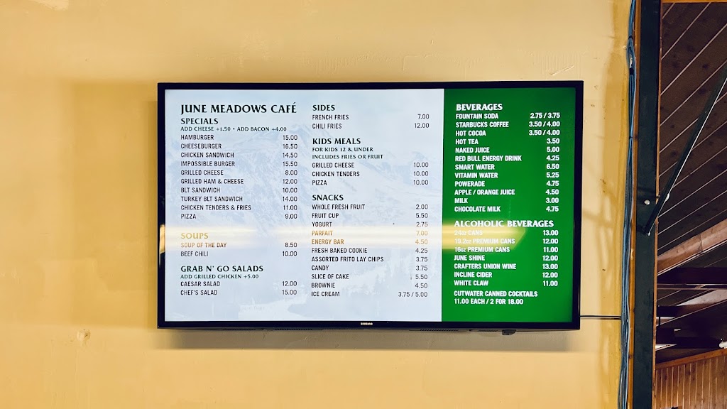 June Meadows Chalet Cafe | restaurant | 3819 CA-158 Ste 2100, June Lake, CA 93529, USA | 8885863686 OR +1 888-586-3686