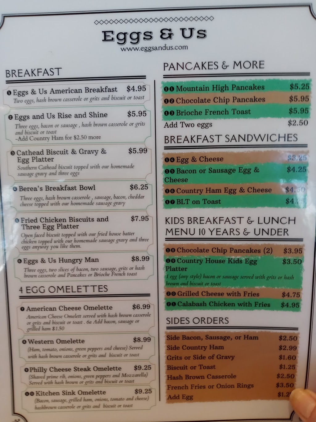 Eggs and Us | restaurant | 1000 Cedar Lane Rd, Greenville, SC 29617, USA | 8644384715 OR +1 864-438-4715