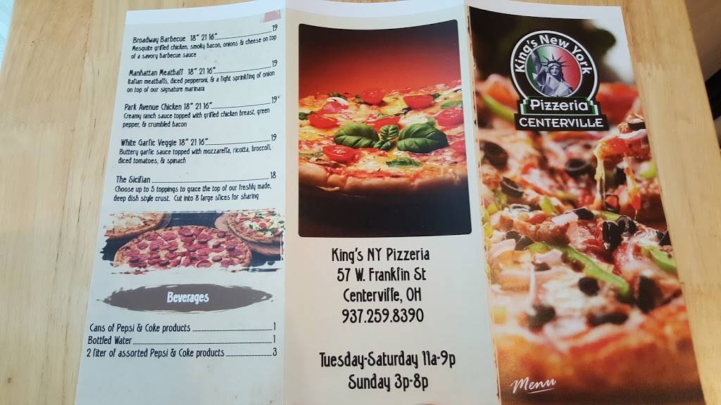King’s NY Pizzeria | restaurant | 57 W Franklin St, Centerville, OH 45459, USA | 9372598390 OR +1 937-259-8390