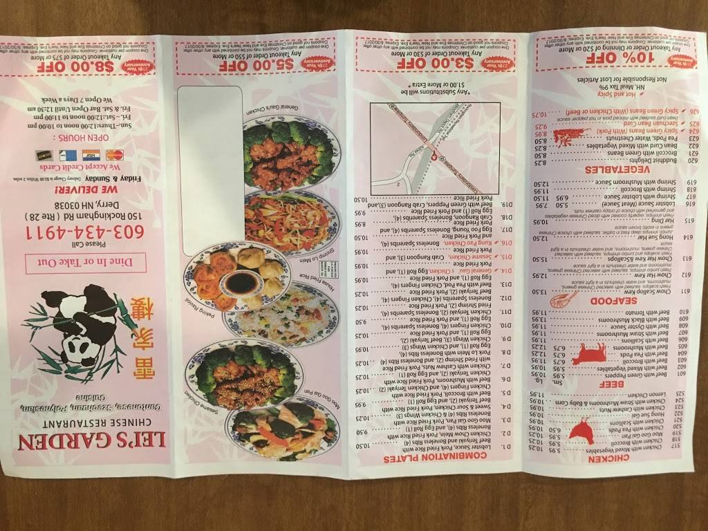 Leis Garden Restaurant | restaurant | 150 Rockingham Rd, Derry, NH 03038, USA | 6034344911 OR +1 603-434-4911