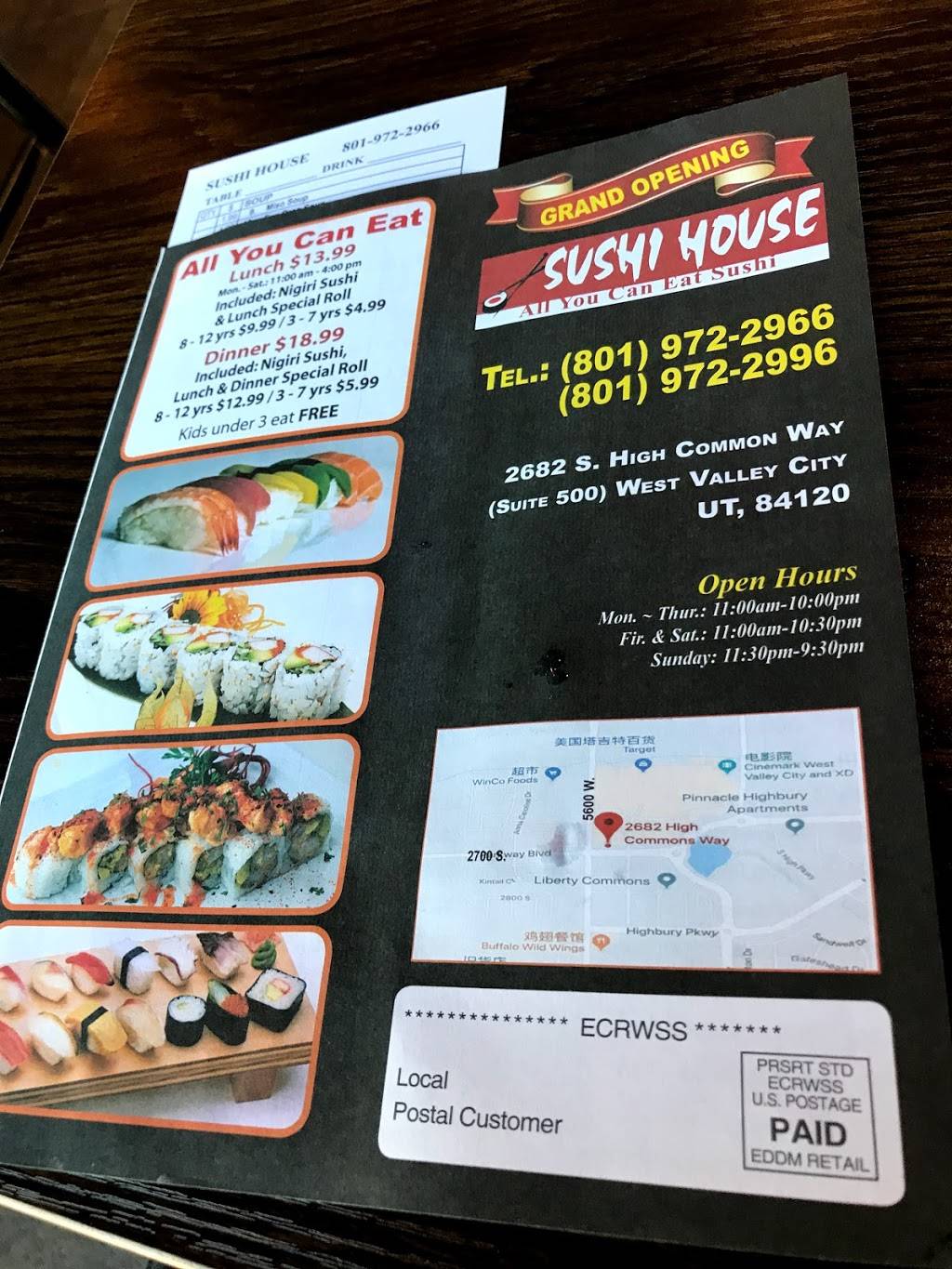 Sushi House | restaurant | 2682 High Commons Way #500, West Valley City, UT 84120, USA | 8019722966 OR +1 801-972-2966