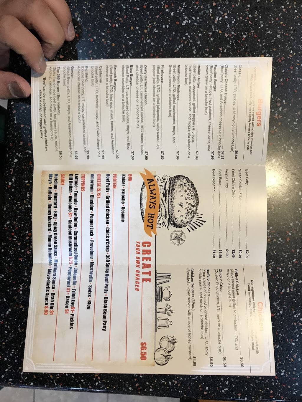 Burgers 360 | restaurant | 132 Carroll Island Rd, Middle River, MD 21220, USA | 4103446706 OR +1 410-344-6706