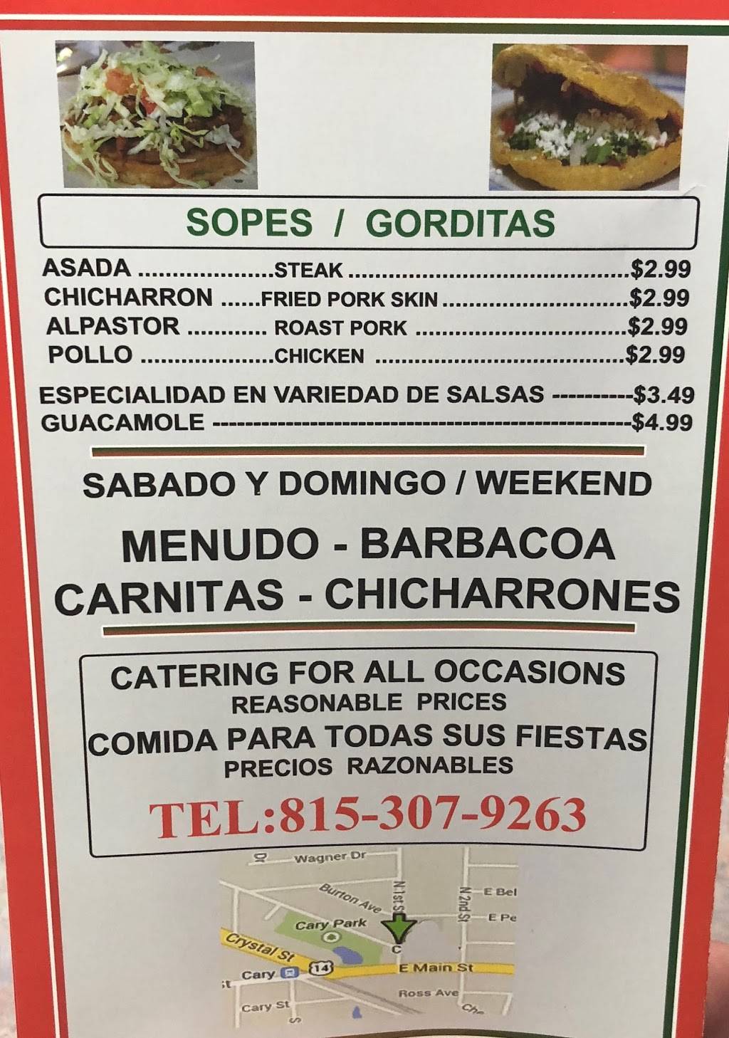 La Mexicana | restaurant | 105 N 1st St, Cary, IL 60013, USA | 8474625810 OR +1 847-462-5810