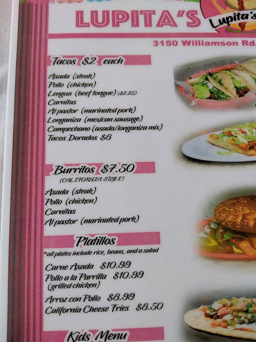Lupitas Tacos | restaurant | 3150 Williamson Rd, Roanoke, VA 24012, USA | 5408924121 OR +1 540-892-4121