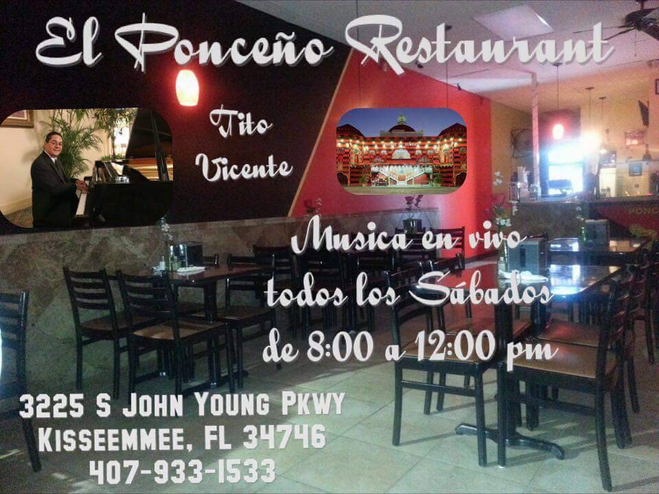 El Ponceño Restaurant | restaurant | 3225 S John Young Pkwy, Kissimmee, FL 34746, USA | 4072017942 OR +1 407-201-7942