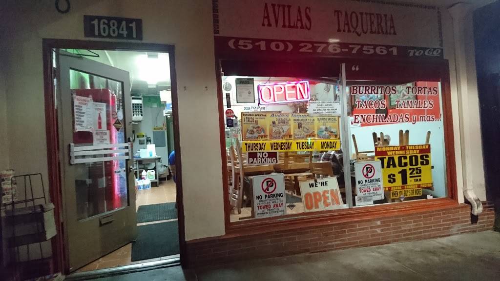 Avilas Taqueria | restaurant | 16841 Meekland Ave, San Lorenzo, CA 94580, USA | 5102767561 OR +1 510-276-7561