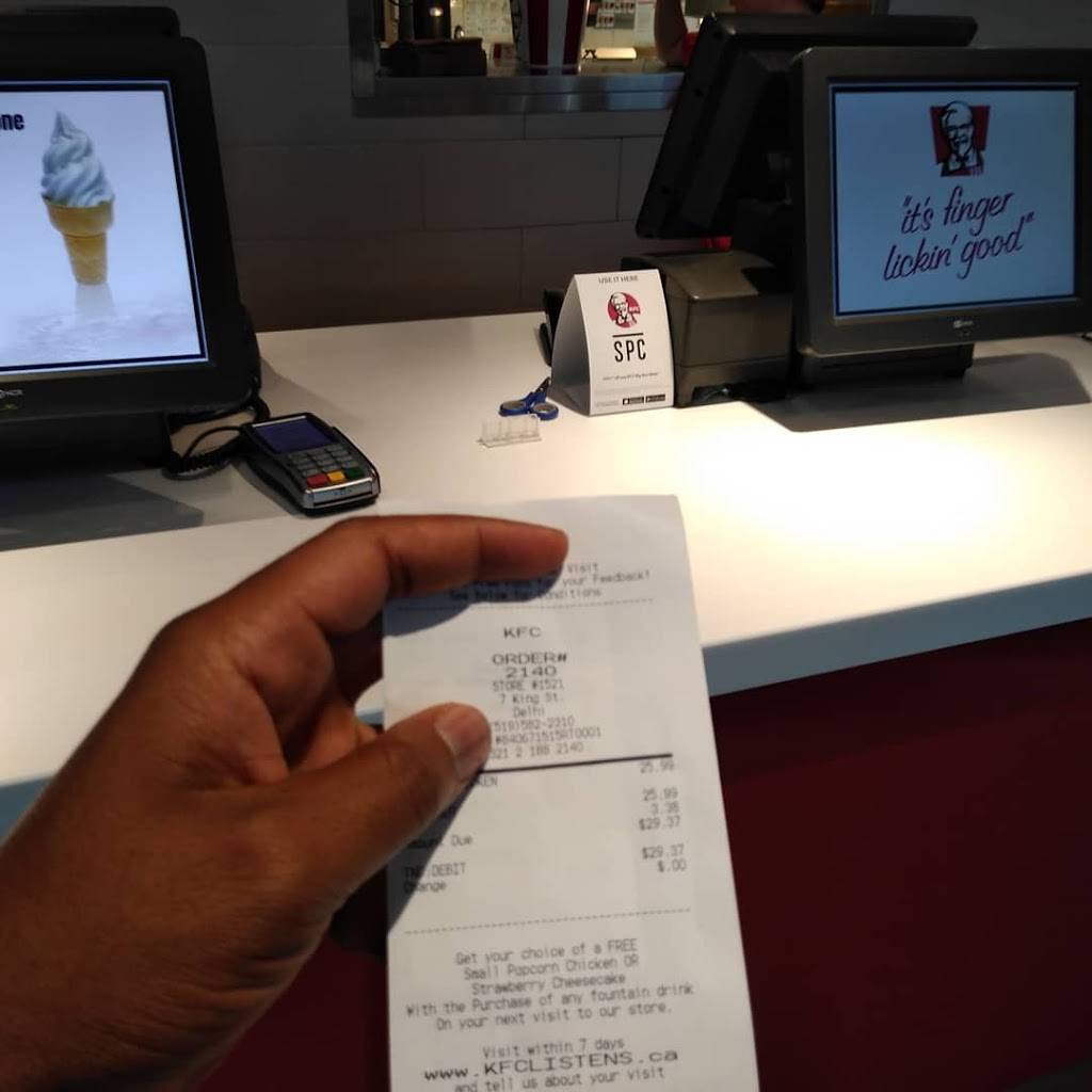 KFC | meal delivery | 7 King St, Delhi, ON N4B 1X5, Canada | 5195822310 OR +1 519-582-2310