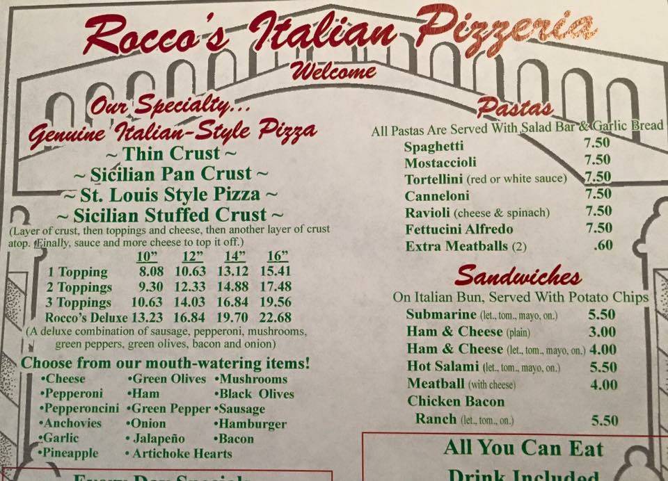 Roccos Pizzeria | restaurant | 211 S Macoupin St, Gillespie, IL 62033, USA | 2178394777 OR +1 217-839-4777