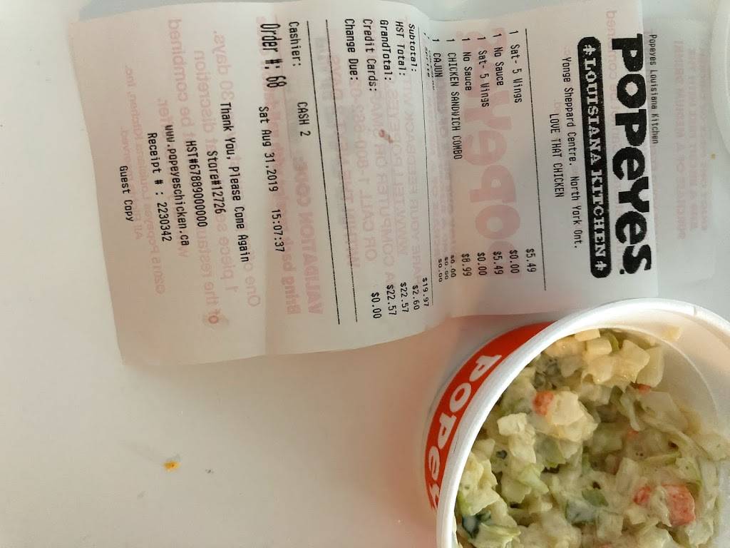 Popeyes | restaurant | Willowdale, Toronto, ON M2N 6Y9, Canada | 6473435264 OR +1 647-343-5264