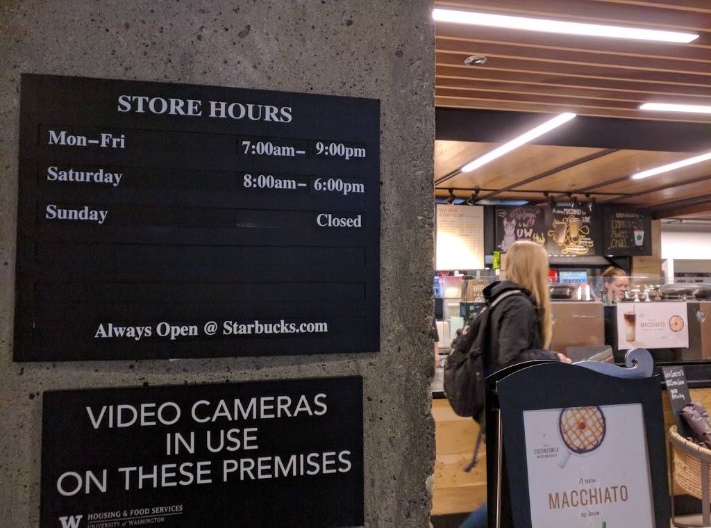 Starbucks | cafe | 4001 E Stevens Way NE, Seattle, WA 98195, USA | 2066852709 OR +1 206-685-2709