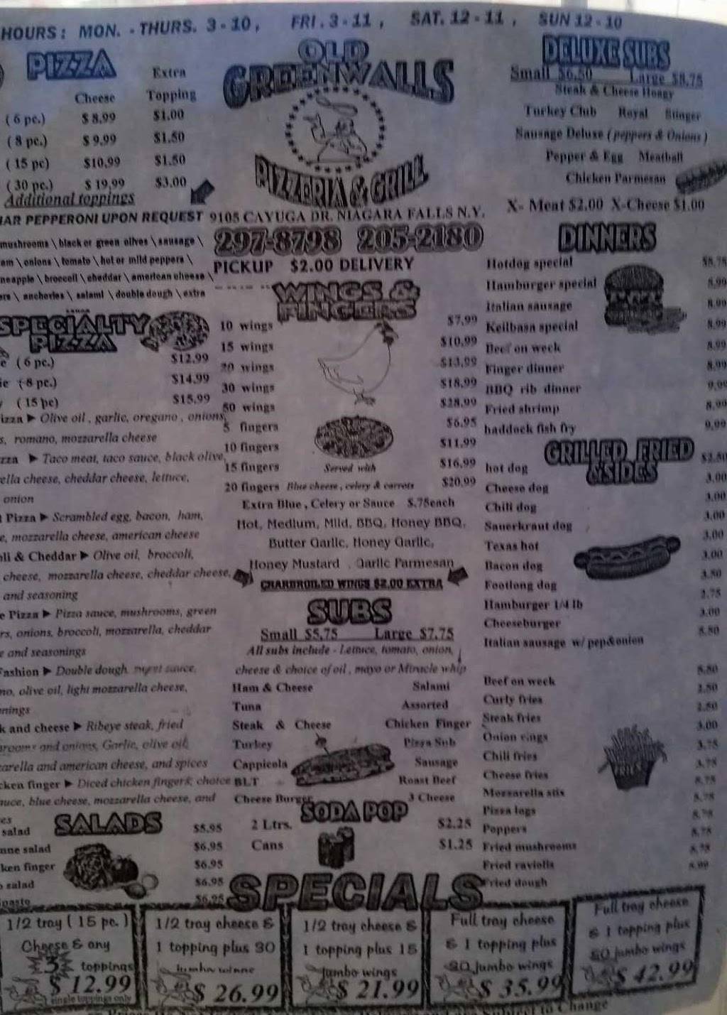 Old Greenwalls Restaurant | restaurant | 9105 Cayuga Dr, Niagara Falls, NY 14304, USA | 7162978798 OR +1 716-297-8798