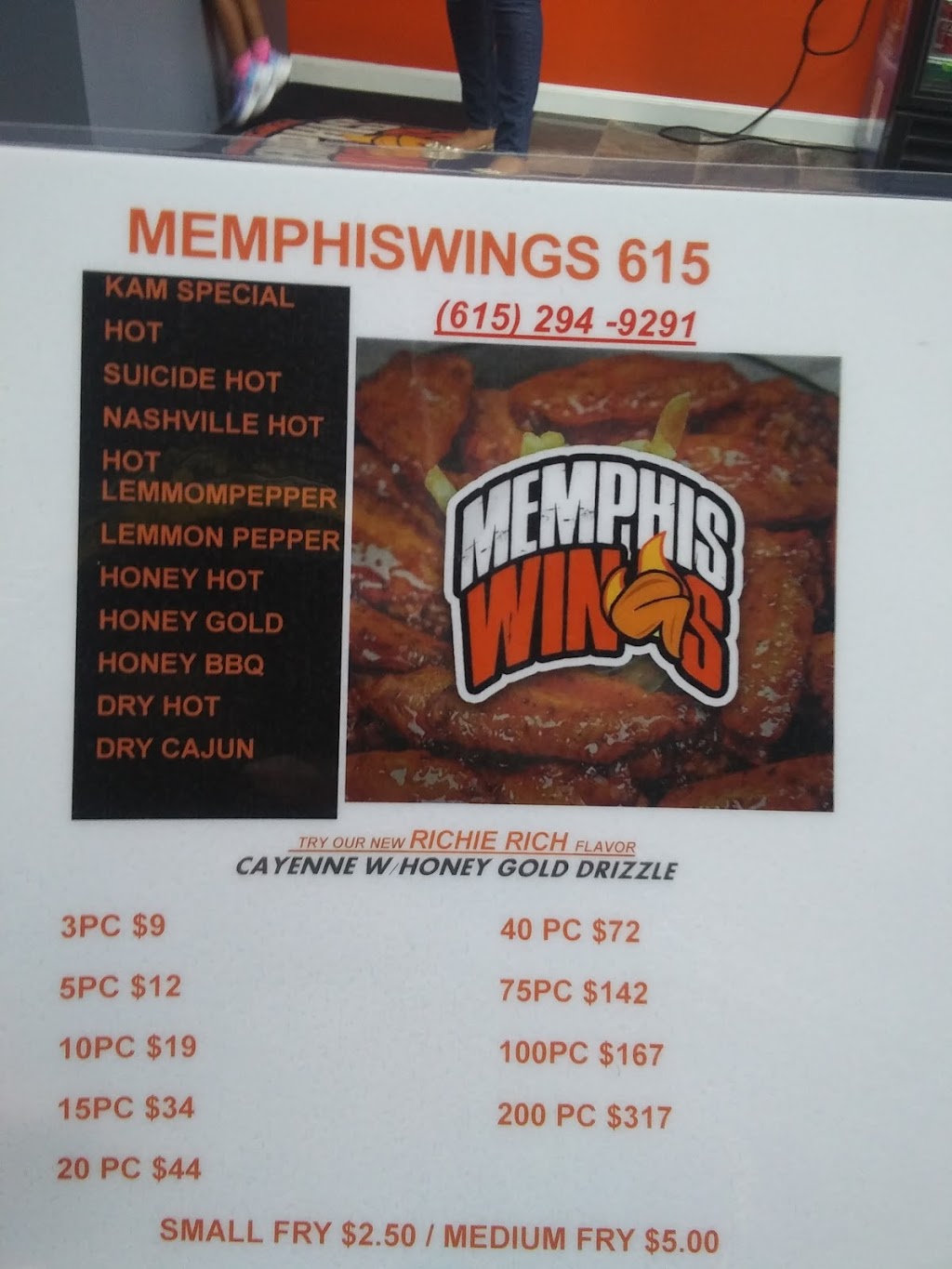 The Original Memphis Wings | restaurant | 5380 Mt View Rd, Antioch, TN 37013, USA | 6152949291 OR +1 615-294-9291