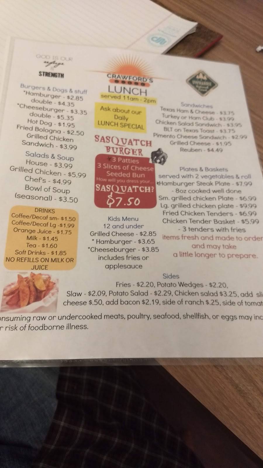 Crawford’s Diner | restaurant | 330 N Main St, Troy, NC 27371, USA | 9105710975 OR +1 910-571-0975