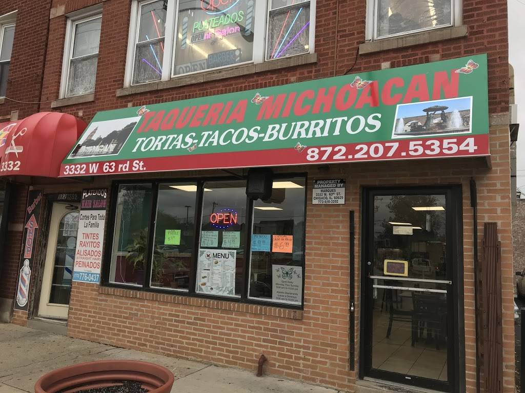 Taqueria Michoacan | restaurant | 3332 W 63rd St, Chicago, IL 60629, USA | 8722075354 OR +1 872-207-5354