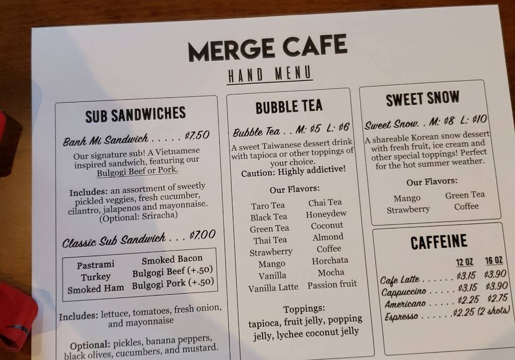 Merge Cafe | restaurant | 44 Mine Rd #7, Stafford, VA 22554, USA | 5404264142 OR +1 540-426-4142