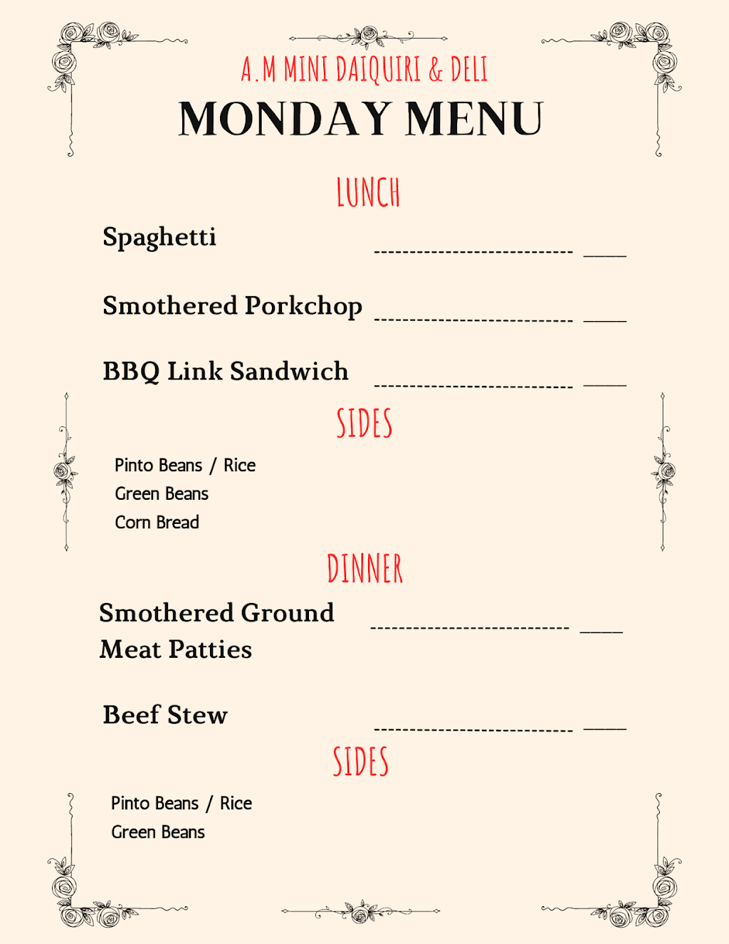 A.M Mini Daiquiri & Deli | restaurant | 4110-A Airport Blvd, Houston, TX 77047, USA | 8326020242 OR +1 832-602-0242