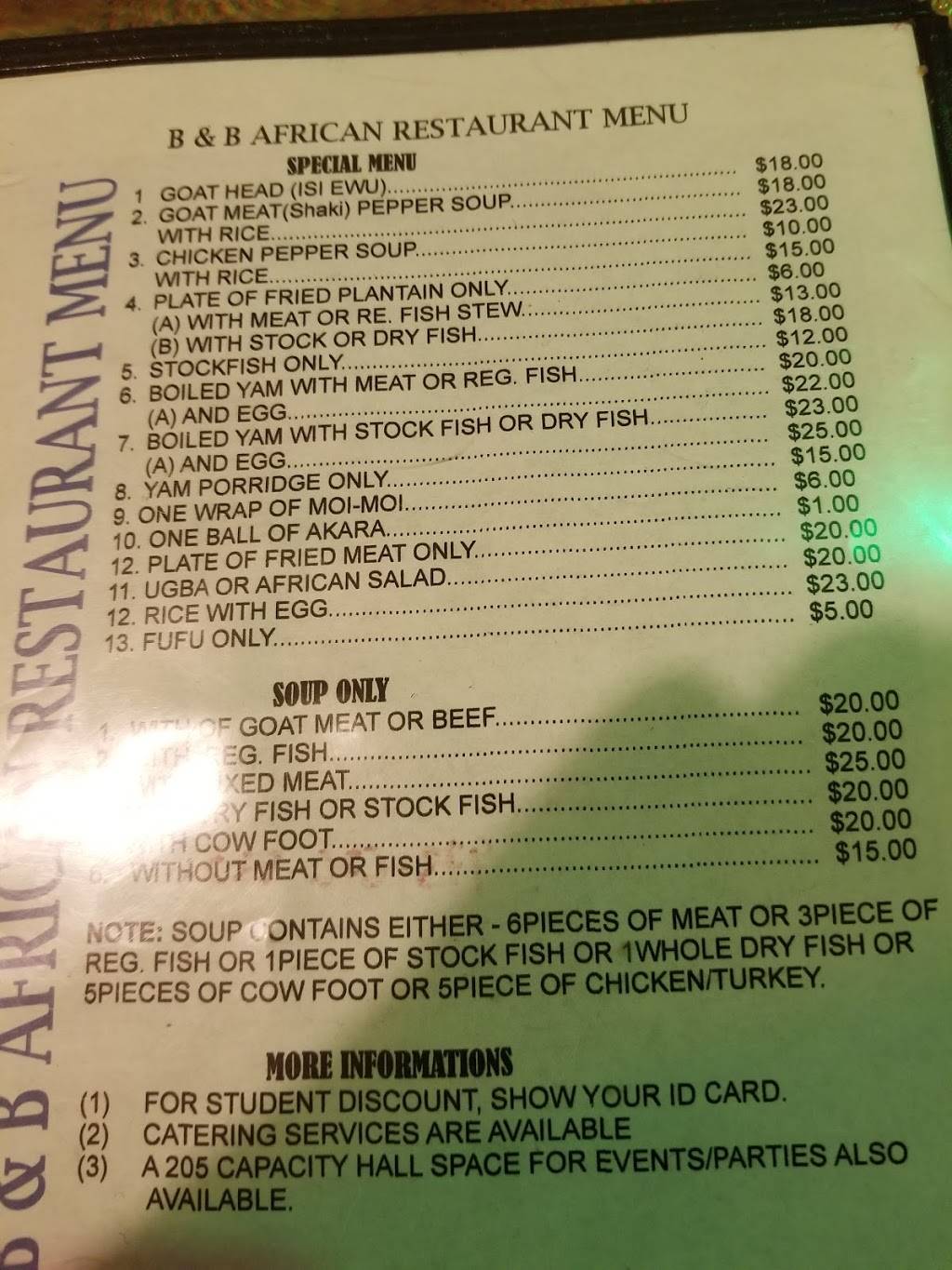 B & B Restaurant | restaurant | 524 William St, East Orange, NJ 07017, USA | 9736768320 OR +1 973-676-8320