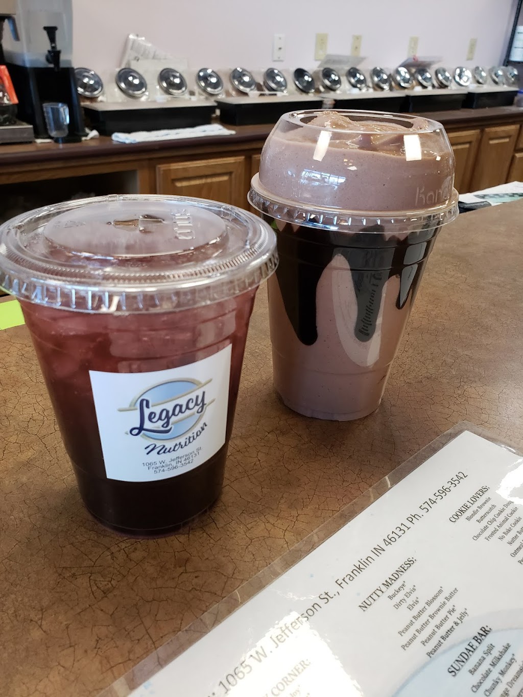 Legacy Nutrition | restaurant | 1065 W Jefferson St, Franklin, IN 46131, USA | 5745963542 OR +1 574-596-3542
