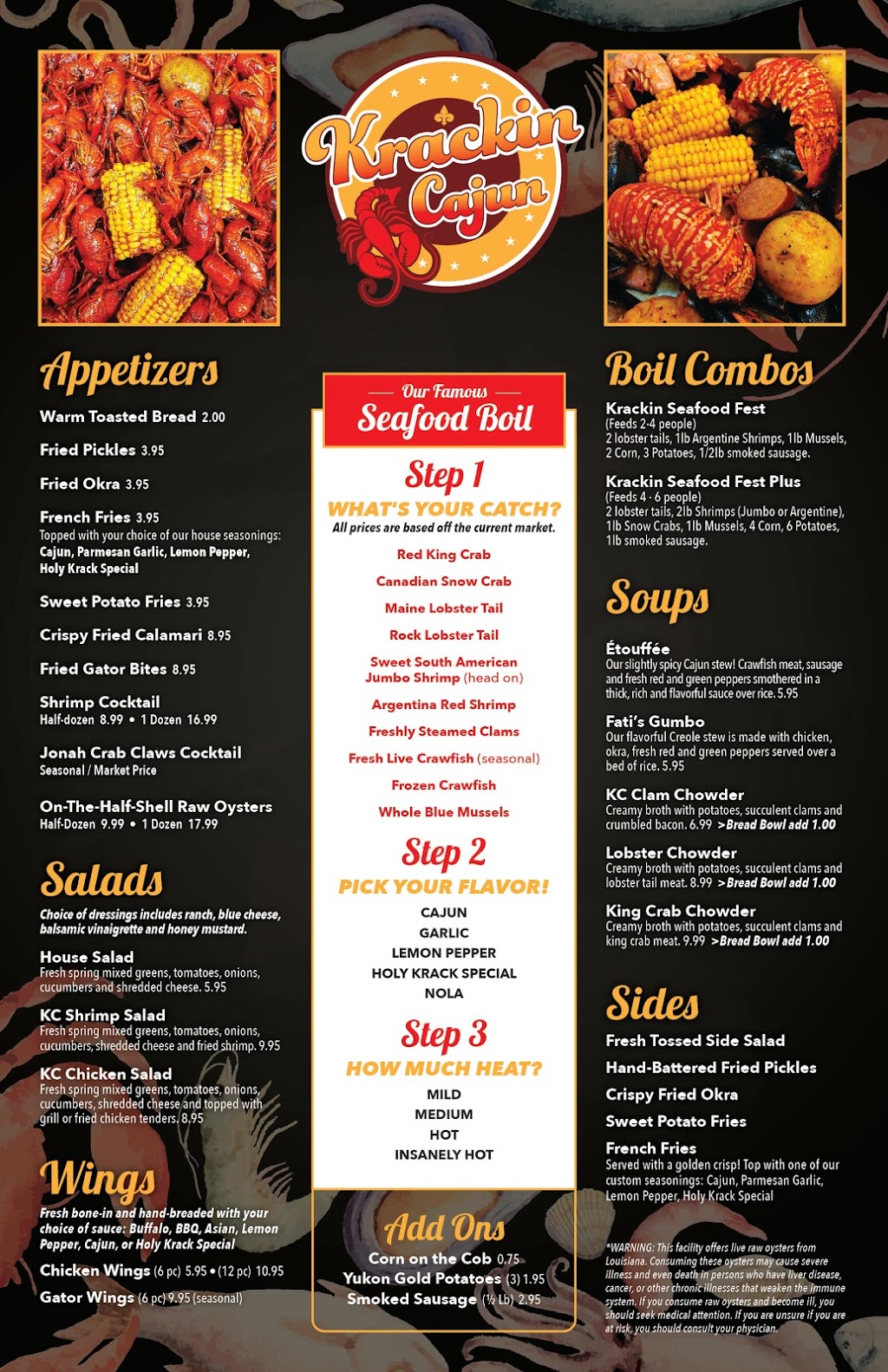 Krackin Cajun Seafood House | restaurant | 3025 S Main St Ste 1, Joplin, MO 64804, USA | 4175407437 OR +1 417-540-7437