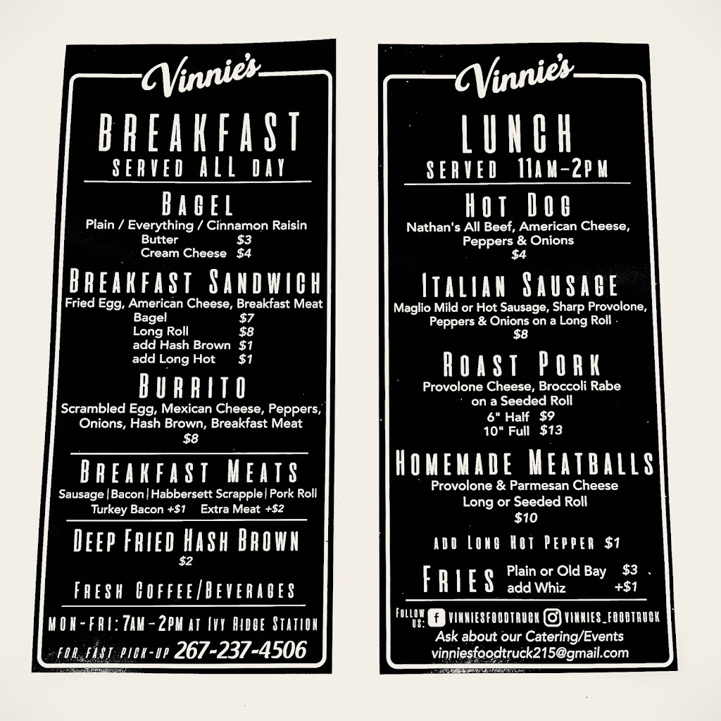 Vinnies Food Truck | restaurant | 4910 Umbria St, Philadelphia, PA 19128, USA | 2672374506 OR +1 267-237-4506