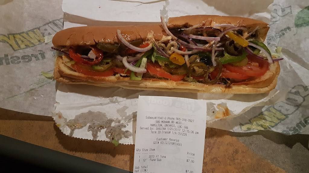 Subway | meal takeaway | Westcliffe Mall, 580 Mohawk Rd W Unit 31, Hamilton, ON L9C 1X6, Canada | 9053187827 OR +1 905-318-7827