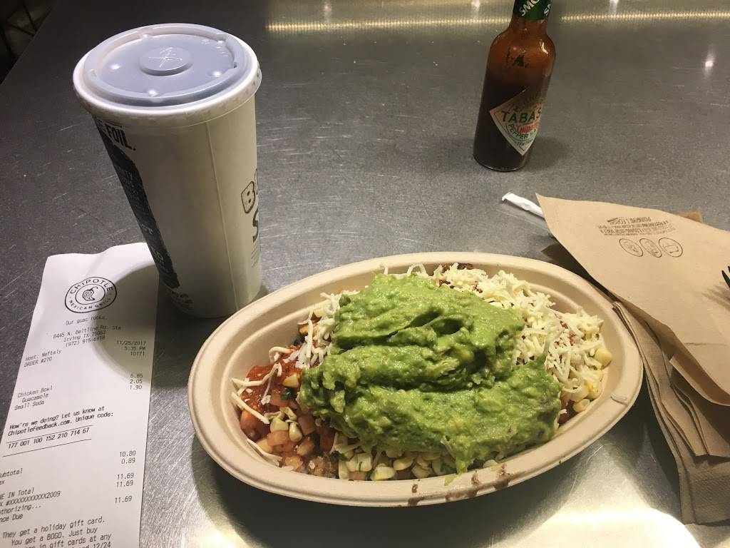 Chipotle Mexican Grill | restaurant | 8445 N Belt Line Rd Ste 130, Irving, TX 75063, USA | 9729156918 OR +1 972-915-6918