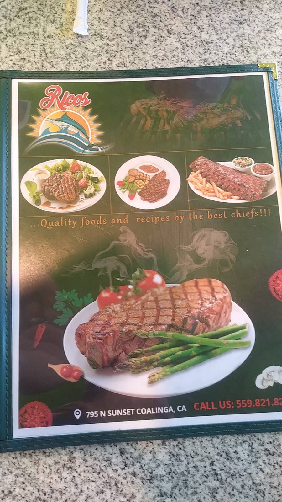 Ricos Restaurant | restaurant | 795 N Sunset St, Coalinga, CA 93210, USA | 5598218282 OR +1 559-821-8282