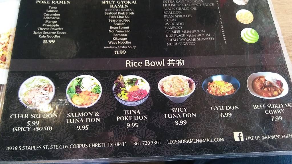 Ramen Legend | restaurant | 4938 S Staples St c16, Corpus Christi, TX 78412, USA | 3617307301 OR +1 361-730-7301