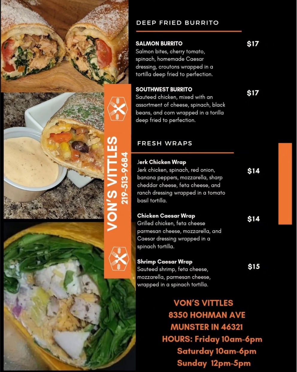 Vons Vittles | restaurant | 8350 Hohman Ave, Munster, IN 46321, USA | 2195139684 OR +1 219-513-9684