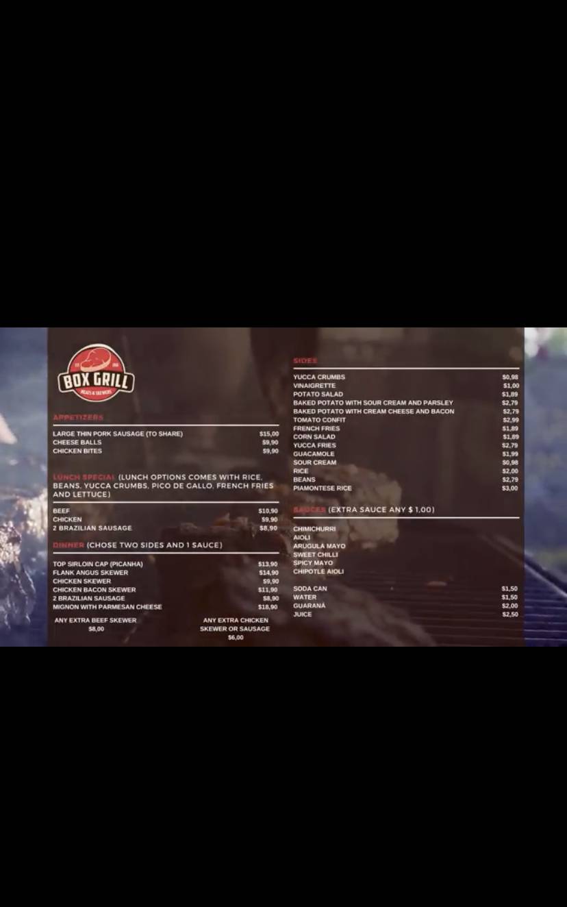 Box Grill meats & skewers | restaurant | 276 W Central Ave, Winter Haven, FL 33880, USA | 8636623257 OR +1 863-662-3257