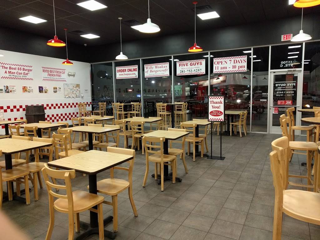 Five Guys | meal takeaway | 11700 Westheimer Rd, Houston, TX 77077, USA | 2817525257 OR +1 281-752-5257