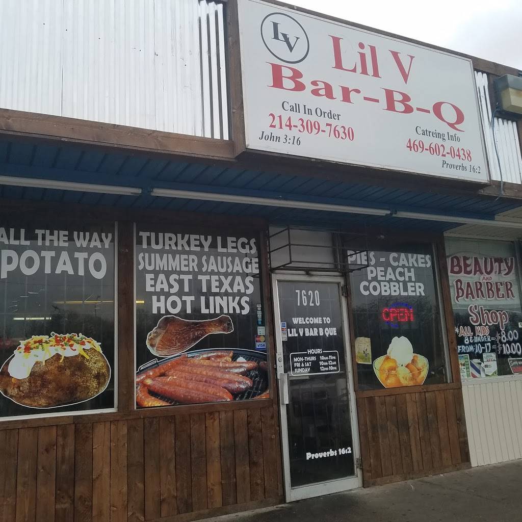 Lil V Bar-B-Q | restaurant | 7620 S Loop 12, Dallas, TX 75217, USA | 2143097630 OR +1 214-309-7630