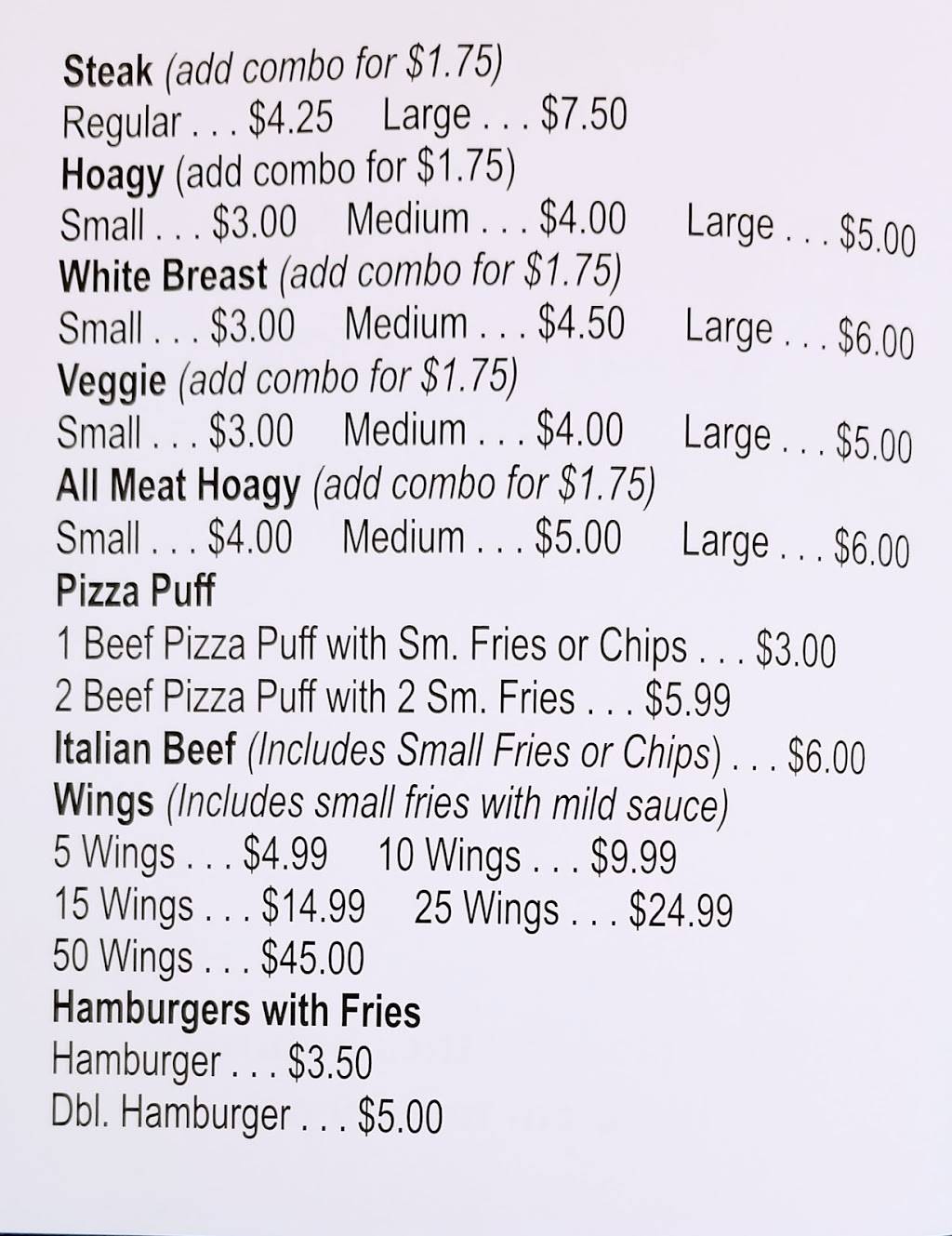 Hoagie legacy | restaurant | 3804 Main St, East Chicago, IN 46312, USA | 2193540172 OR +1 219-354-0172