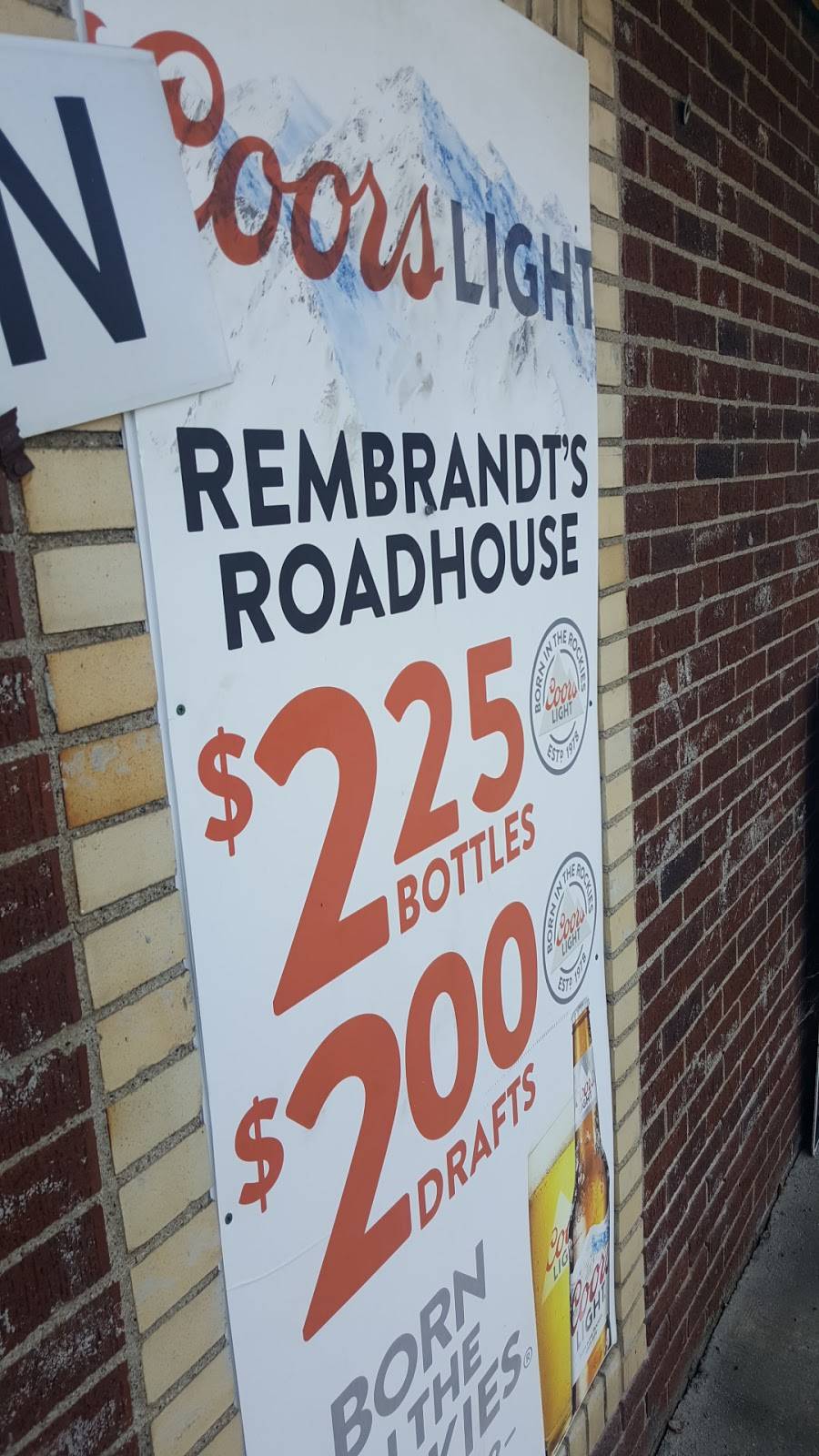 Rembrandts Roadhouse | restaurant | 125 S Main St, Ellsworth, PA 15331, USA | 7242394775 OR +1 724-239-4775