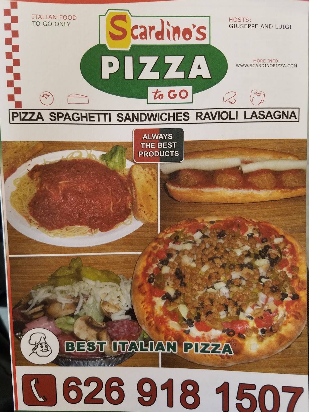 Scardinos Pizza | restaurant | 1627 N Hacienda Blvd, La Puente, CA 91744, USA | 6269181507 OR +1 626-918-1507