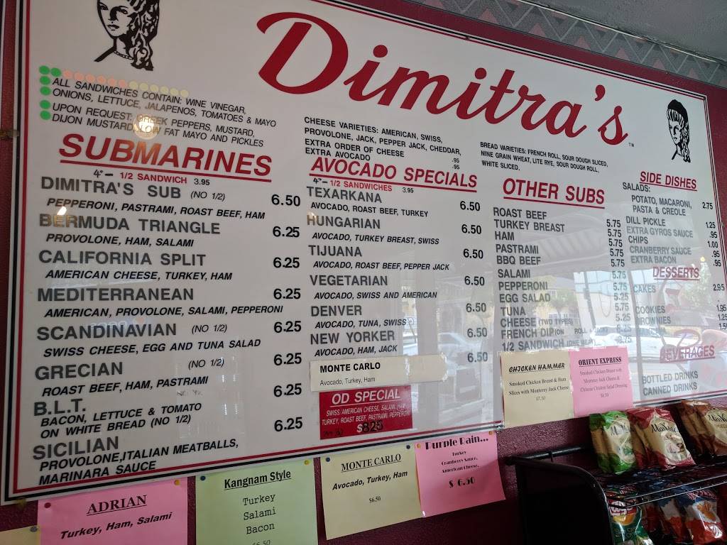 Dimitras Sandwiches To Go | restaurant | 1251 Park St, Alameda, CA 94501, USA | 5105213737 OR +1 510-521-3737