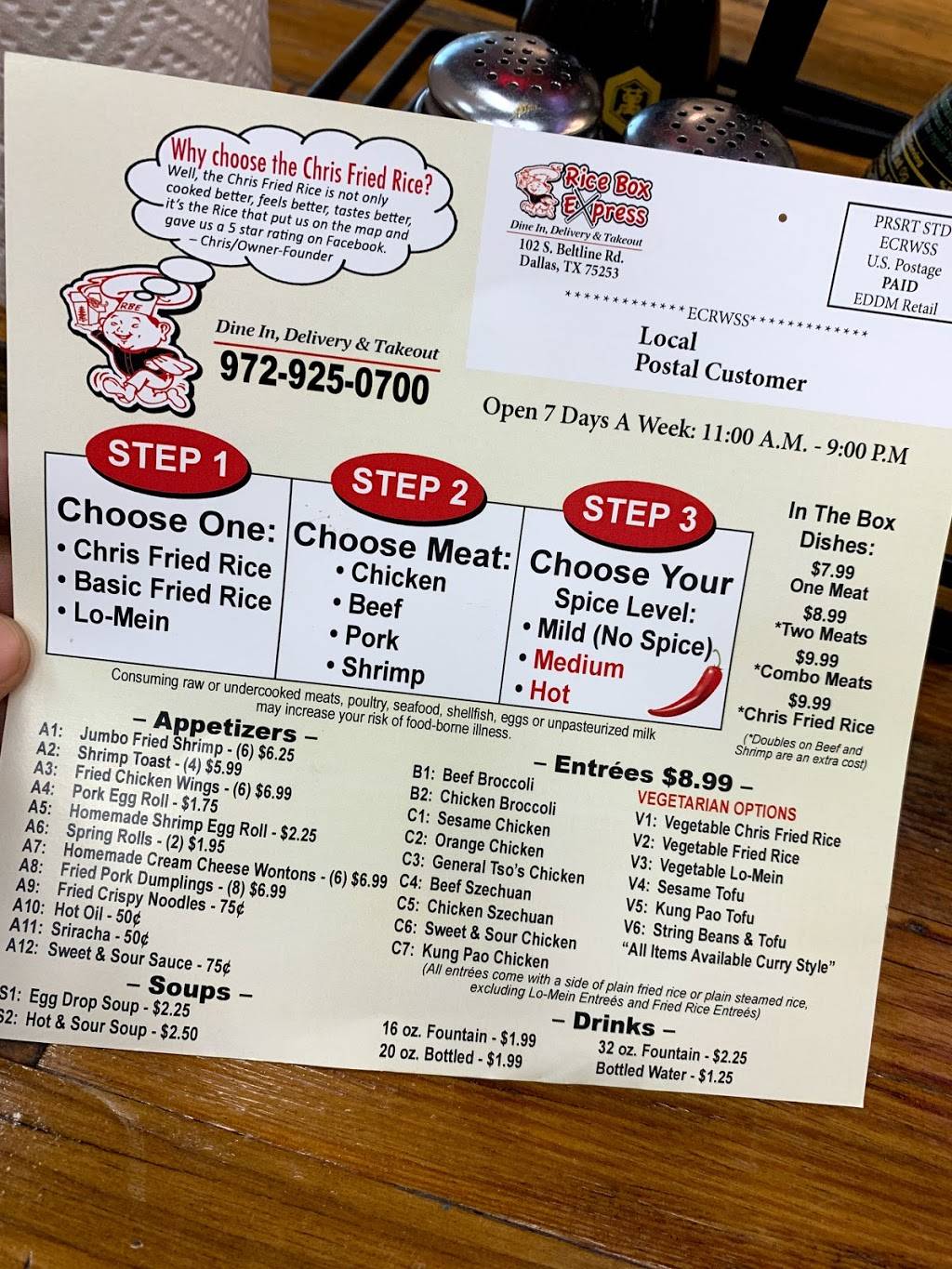 Rice Box Express | restaurant | 102 S Beltline Rd, Dallas, TX 75253, USA | 9729250700 OR +1 972-925-0700