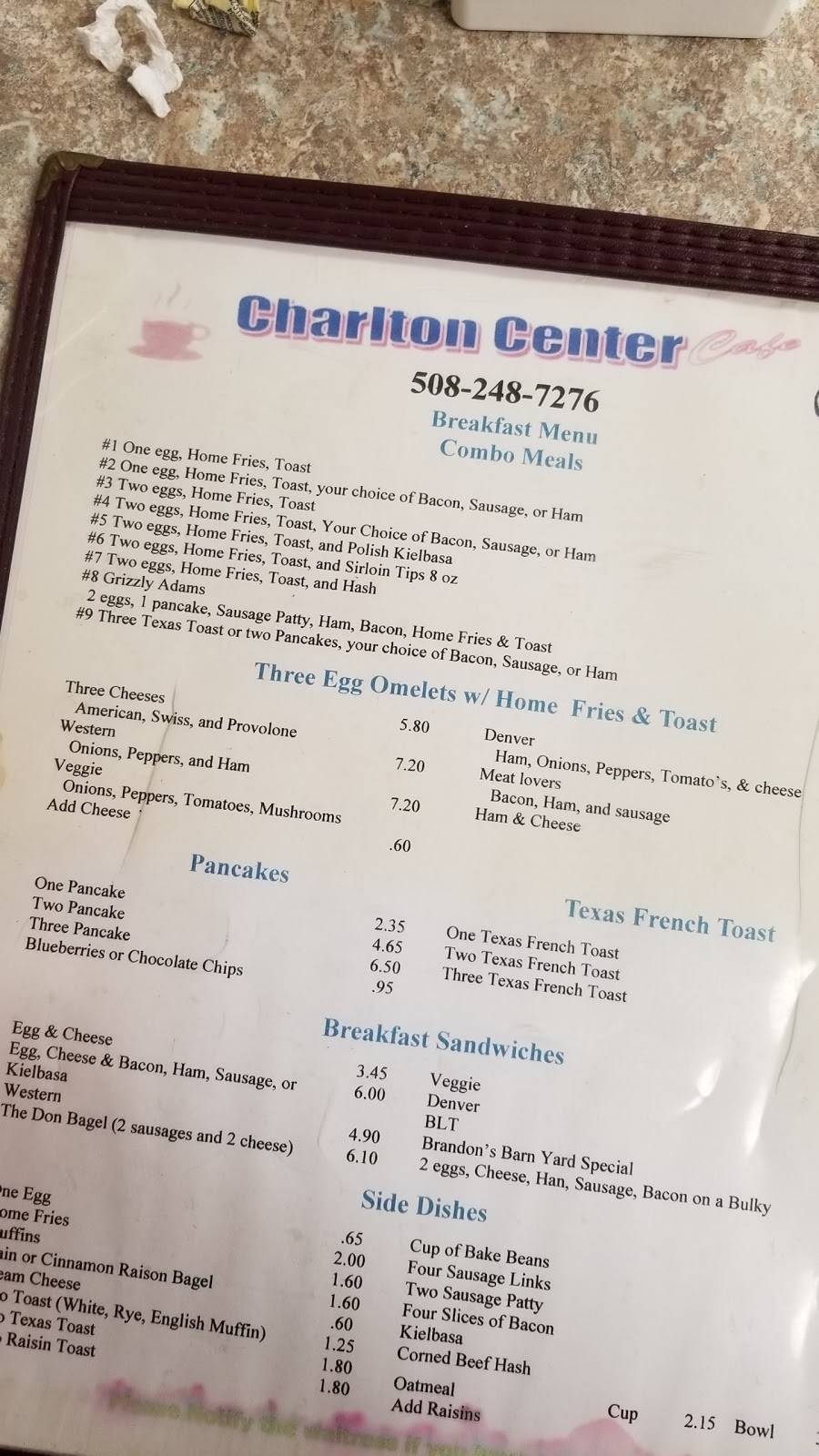 Charlton Center Cafe | restaurant | 109 Masonic Home Rd, Charlton, MA 01507, USA | 5082487276 OR +1 508-248-7276