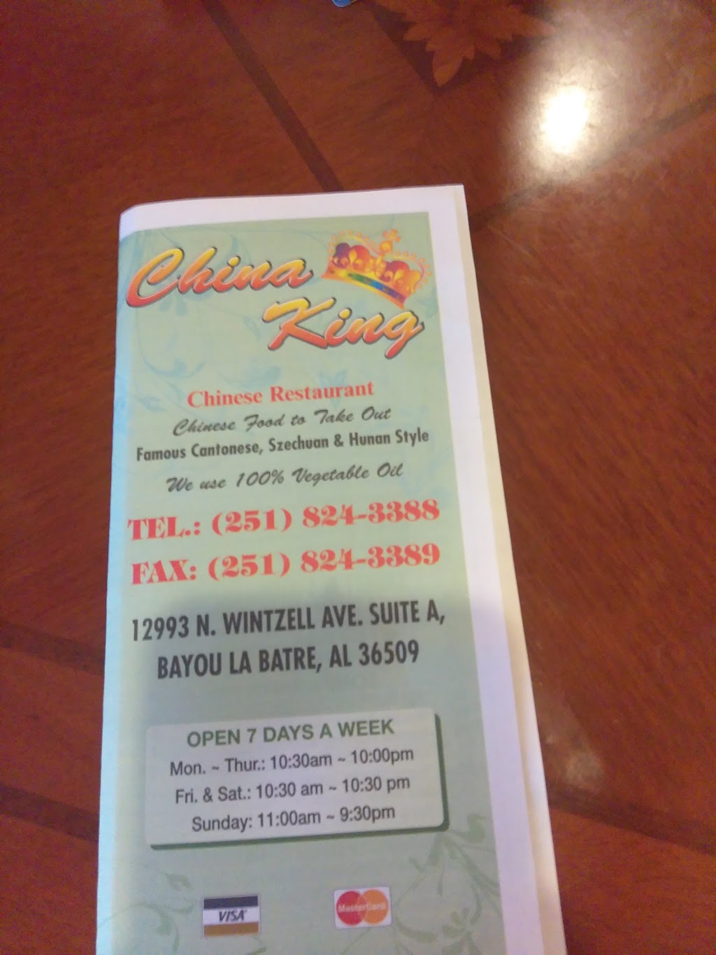 China King | restaurant | 12993 N, Wintzell Ave # A, Bayou La Batre, AL 36509, USA | 2518243388 OR +1 251-824-3388