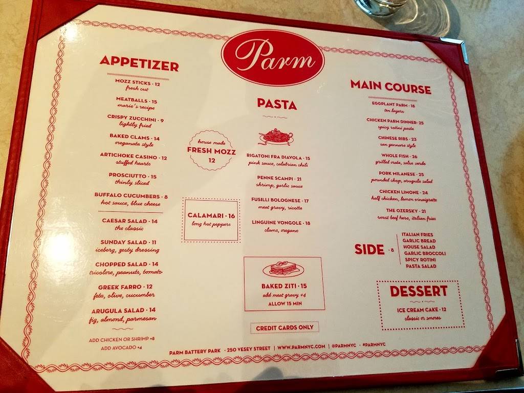 Parm | restaurant | 250 Vesey St, New York, NY 10080, USA | 2127764927 OR +1 212-776-4927