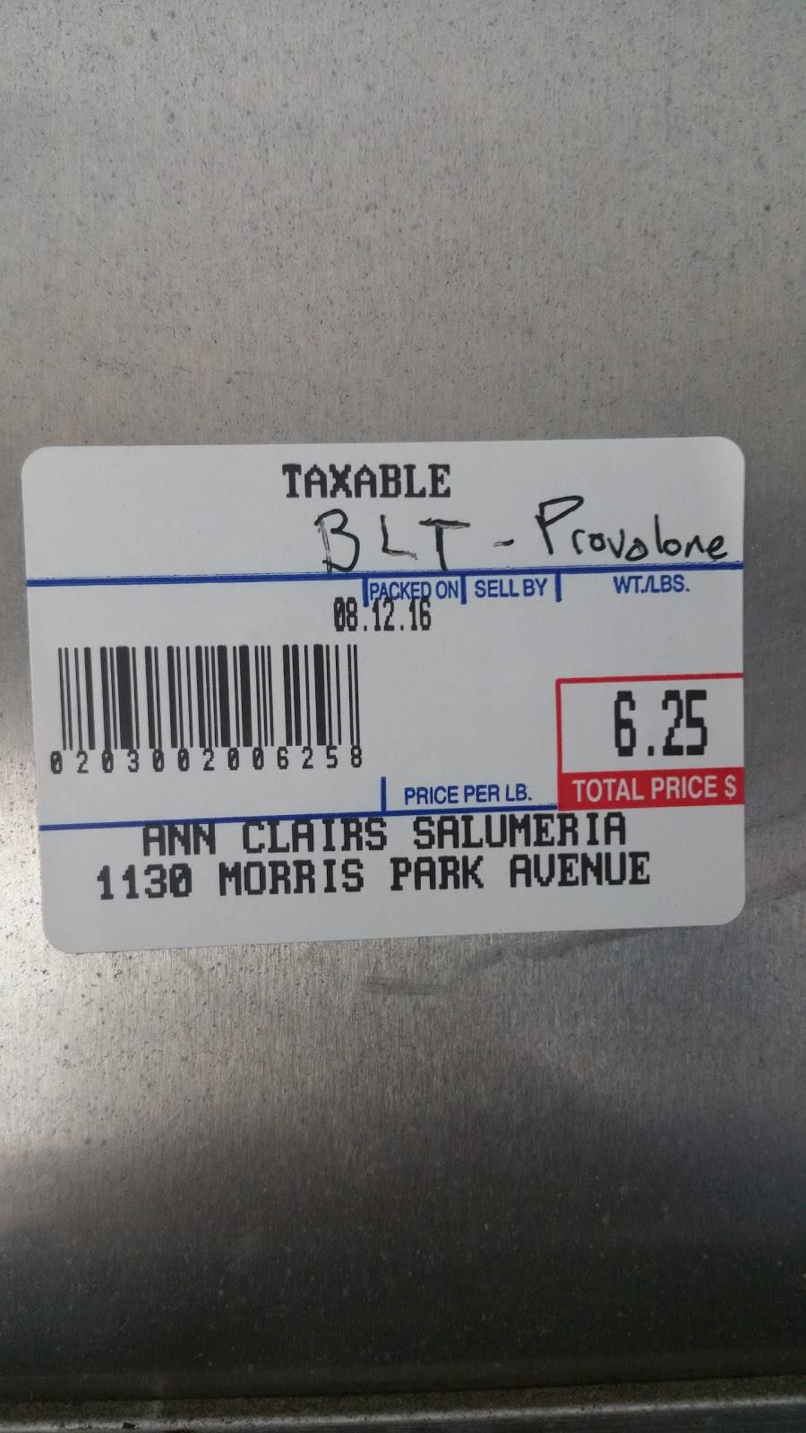 Ann Clairs Salumeria | restaurant | 1130 Morris Park Ave, Bronx, NY 10461, USA | 7184091171 OR +1 718-409-1171