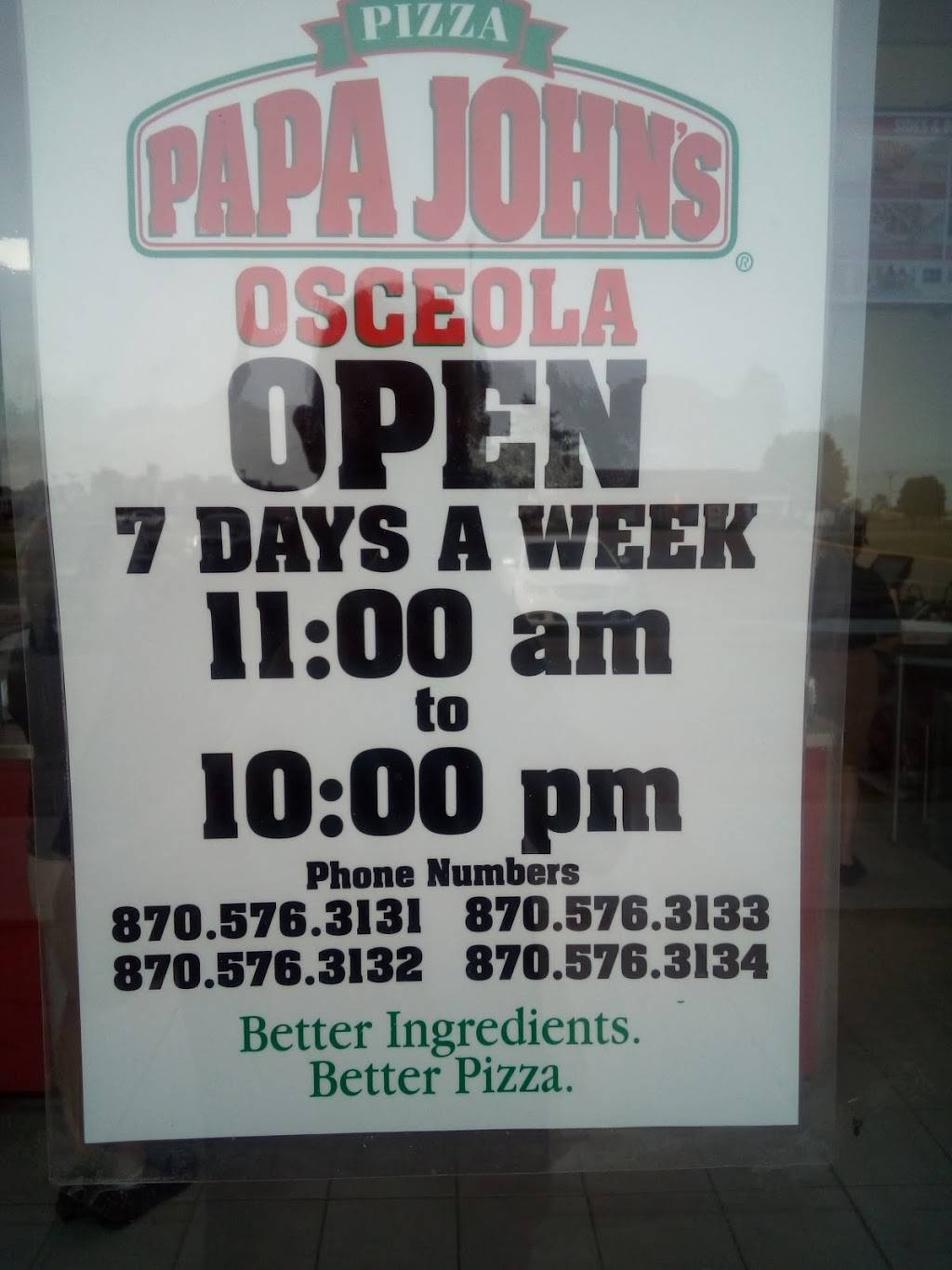 Papa Johns Pizza | restaurant | 912 W Keiser Ave, Osceola, AR 72370, USA | 8705763131 OR +1 870-576-3131