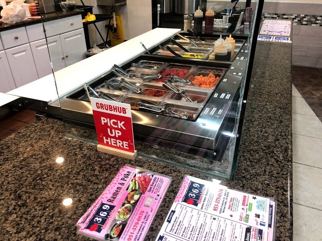 369 Ramen & Poke & Sushi | restaurant | 12625 Frederick St Ste I8, Moreno Valley, CA 92553, USA | 9513790876 OR +1 951-379-0876