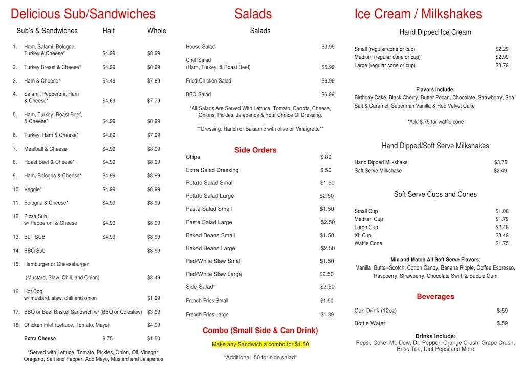 RaceWay Deli | restaurant | 2580 Davie Ave, Statesville, NC 28625, USA | 7048712680 OR +1 704-871-2680