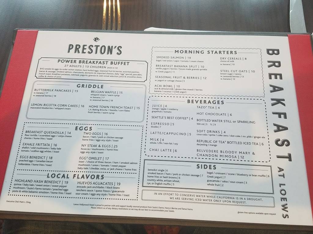 Prestons | restaurant | 1755 Hollywood Blvd, Los Angeles, CA 90028, USA | 3234911000 OR +1 323-491-1000