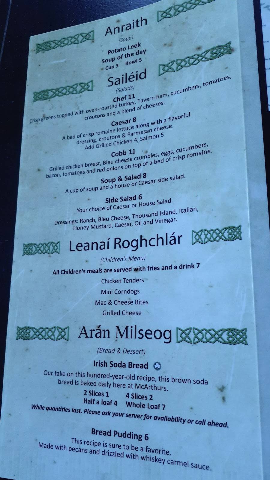 McArthurs Irish Pub | restaurant | 9246 4th St N, St. Petersburg, FL 33702, USA | 7279147474 OR +1 727-914-7474